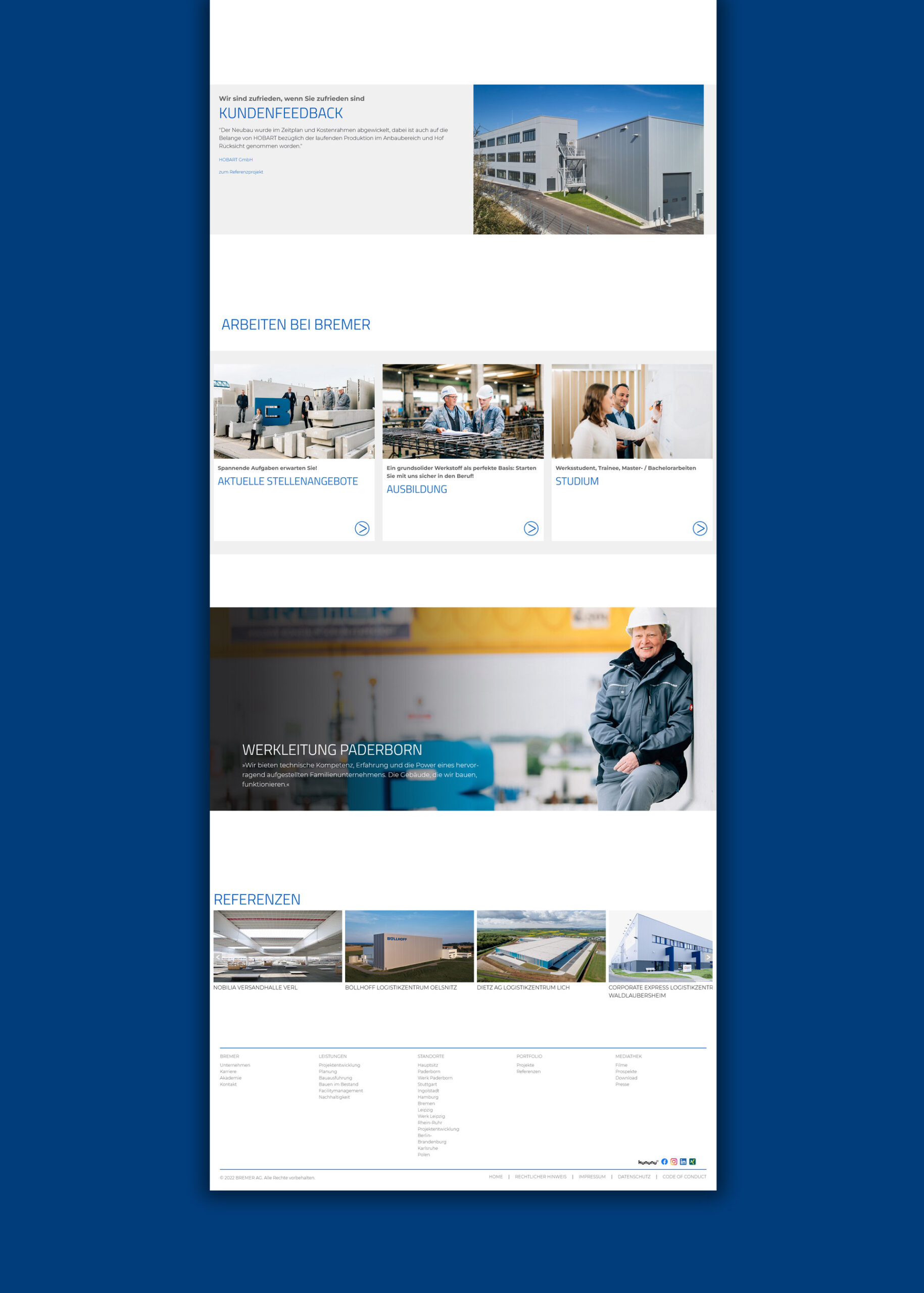 furore Webagentur und Werbeagentur, professionelle Website für Bauunternehmen BREMER