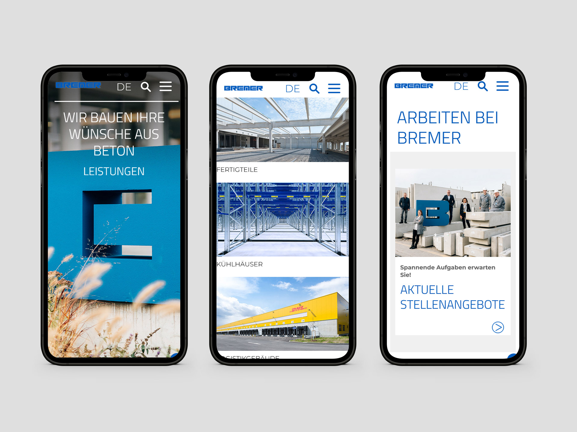 furore Webagentur und Werbeagentur, professionelle Website für Bauunternehmen BREMER