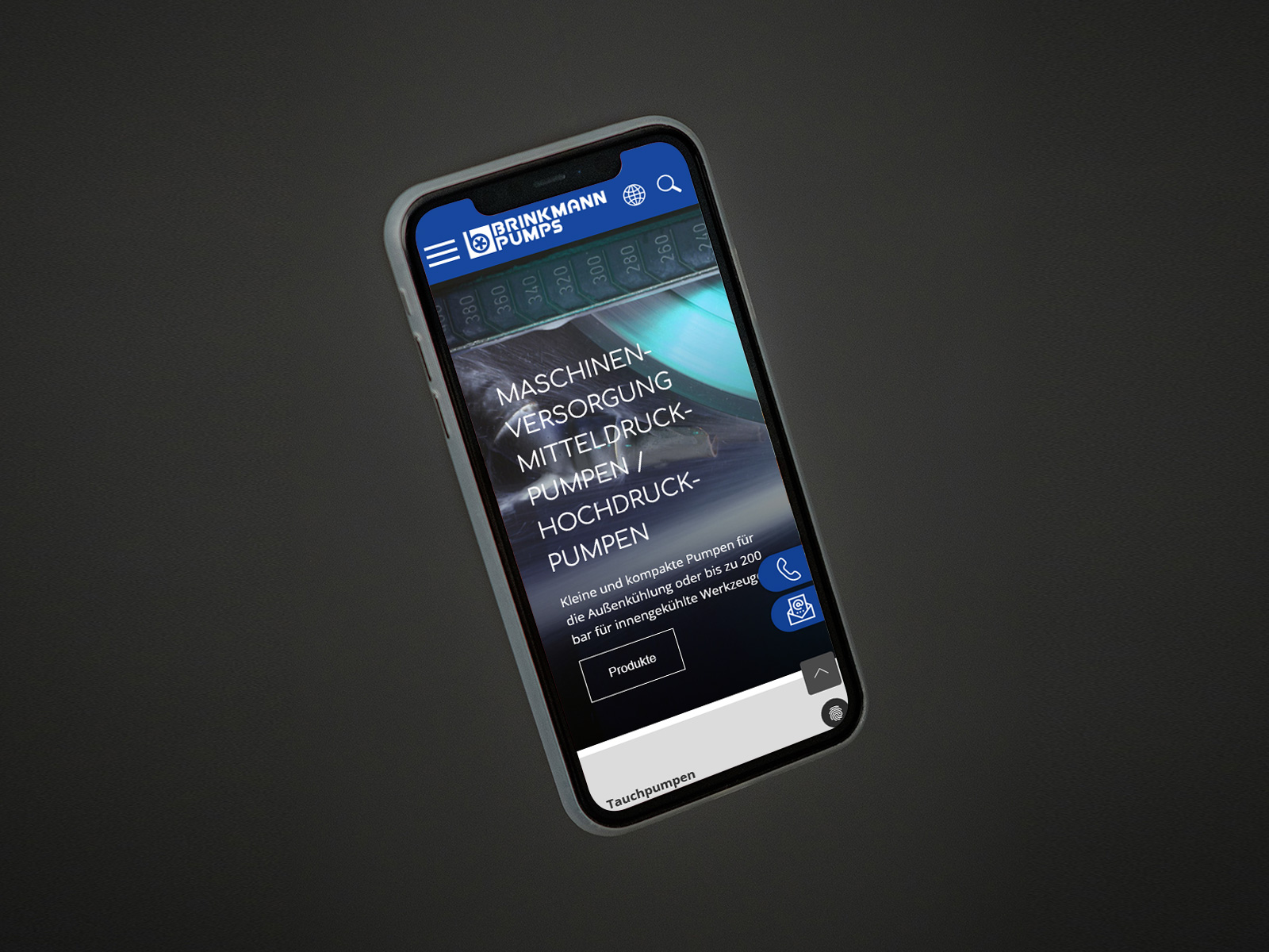 furore Webagentur und Werbeagentur, professionelle Website für Maschinenbau Brinkmann