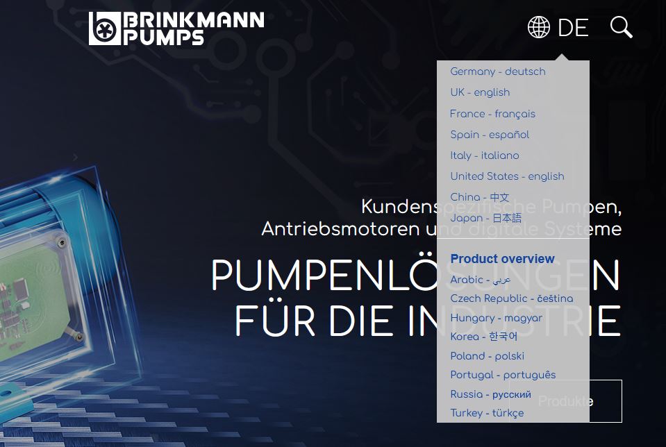 furore Webagentur und Werbeagentur, professionelle Website für Maschinenbau Brinkmann