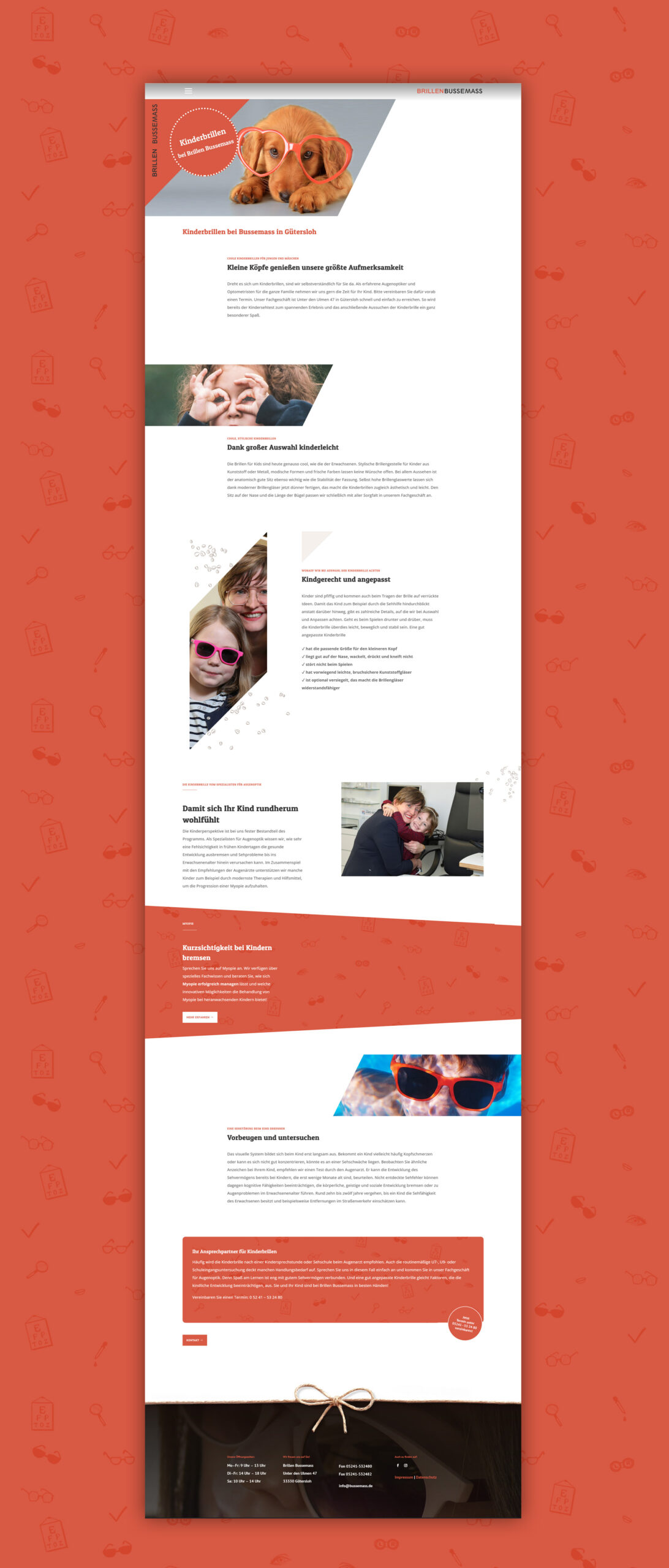 Bussemass WordPress furore Webagentur und Werbeagentur, professionelle Website für Augenoptiker Bussemass