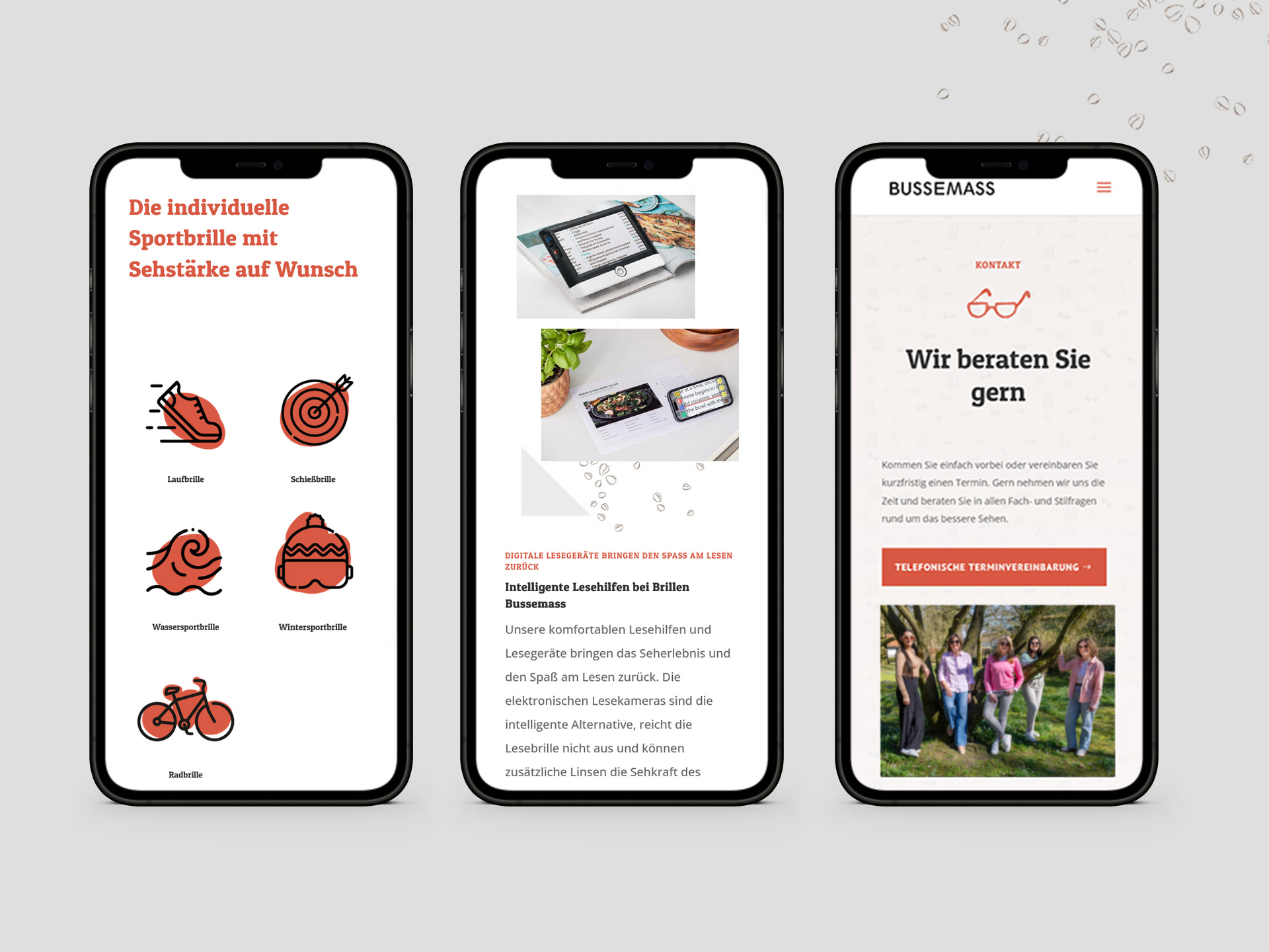 Bussemass WordPress furore Webagentur und Werbeagentur, professionelle Website für Augenoptiker Bussemass
