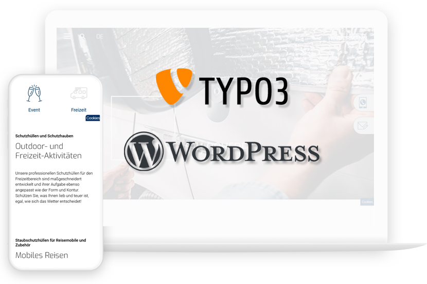 Content Management Systeme Typo3 und WordPress, Werbeagentur furore Strategie und Werbung in Paderborn, Hövelhof, Bielefeld