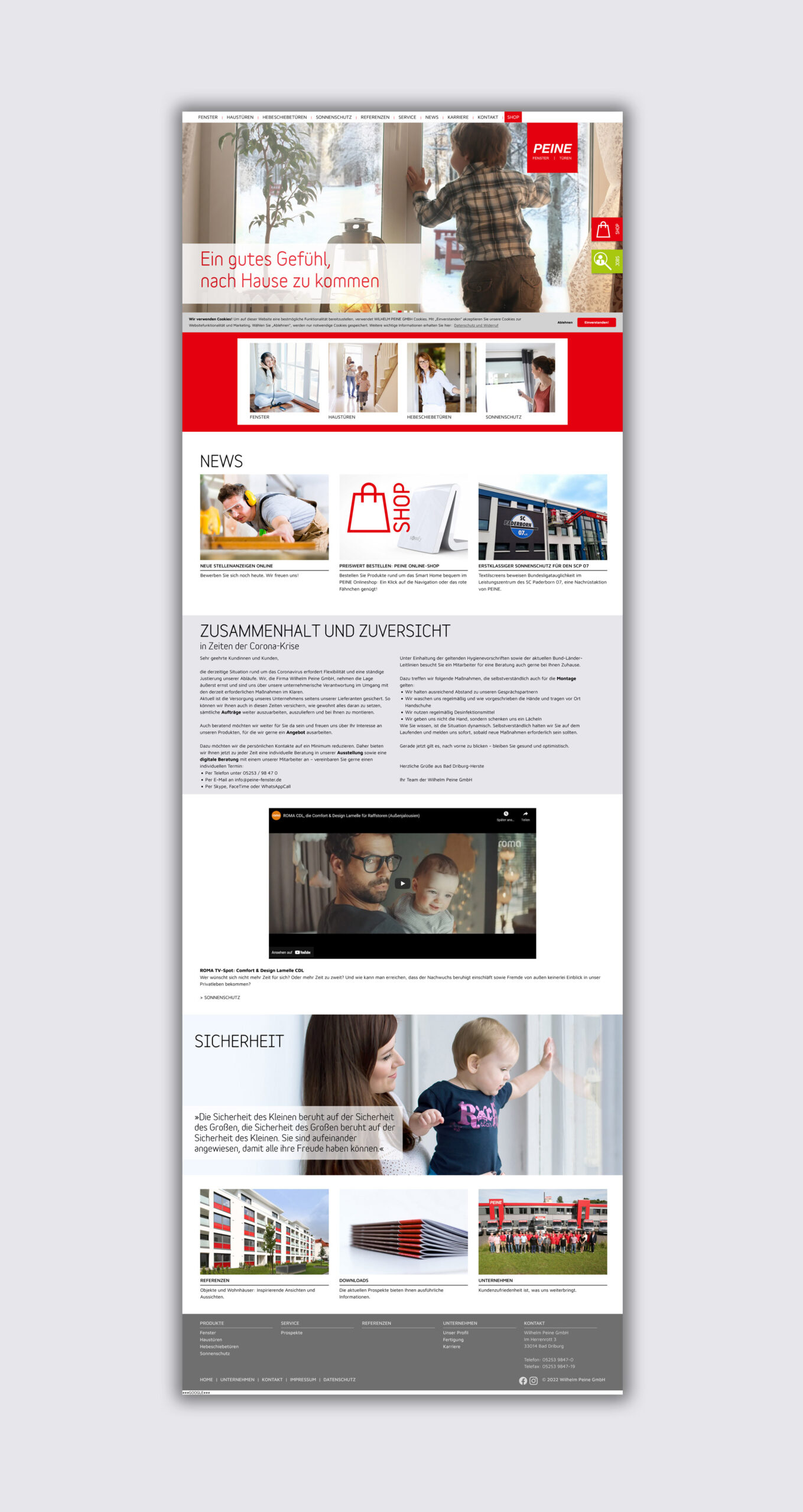 furore Webagentur und Werbeagentur, professionelle Website für Peine Fenster