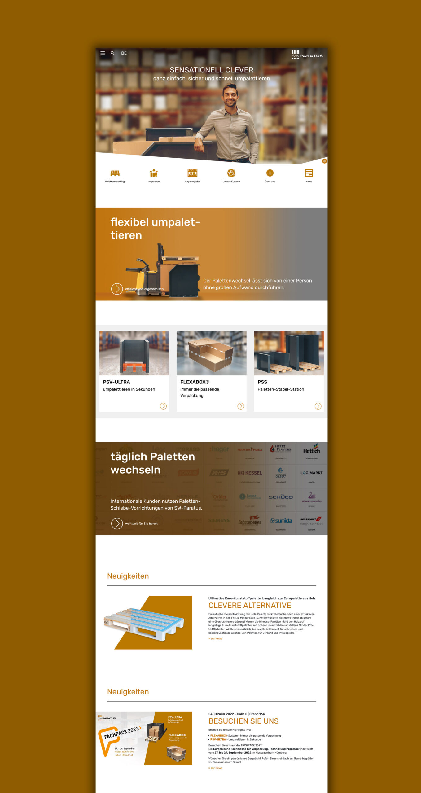 furore Webagentur und Werbeagentur, professionelle Website für Start-up im Handel SW-Paratus
