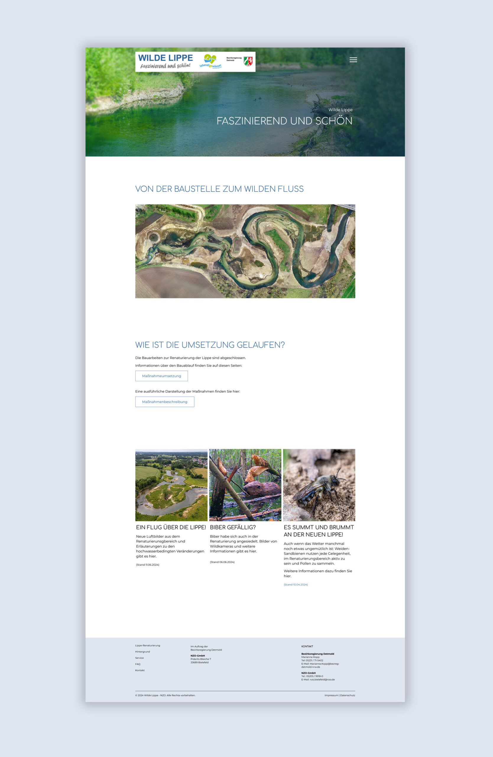 furore Projekt Wilde Lippe Webseite in Typo3 furore Webagentur und Werbeagentur, professionelle Website für Landschaftsplanung Wilde Lippe