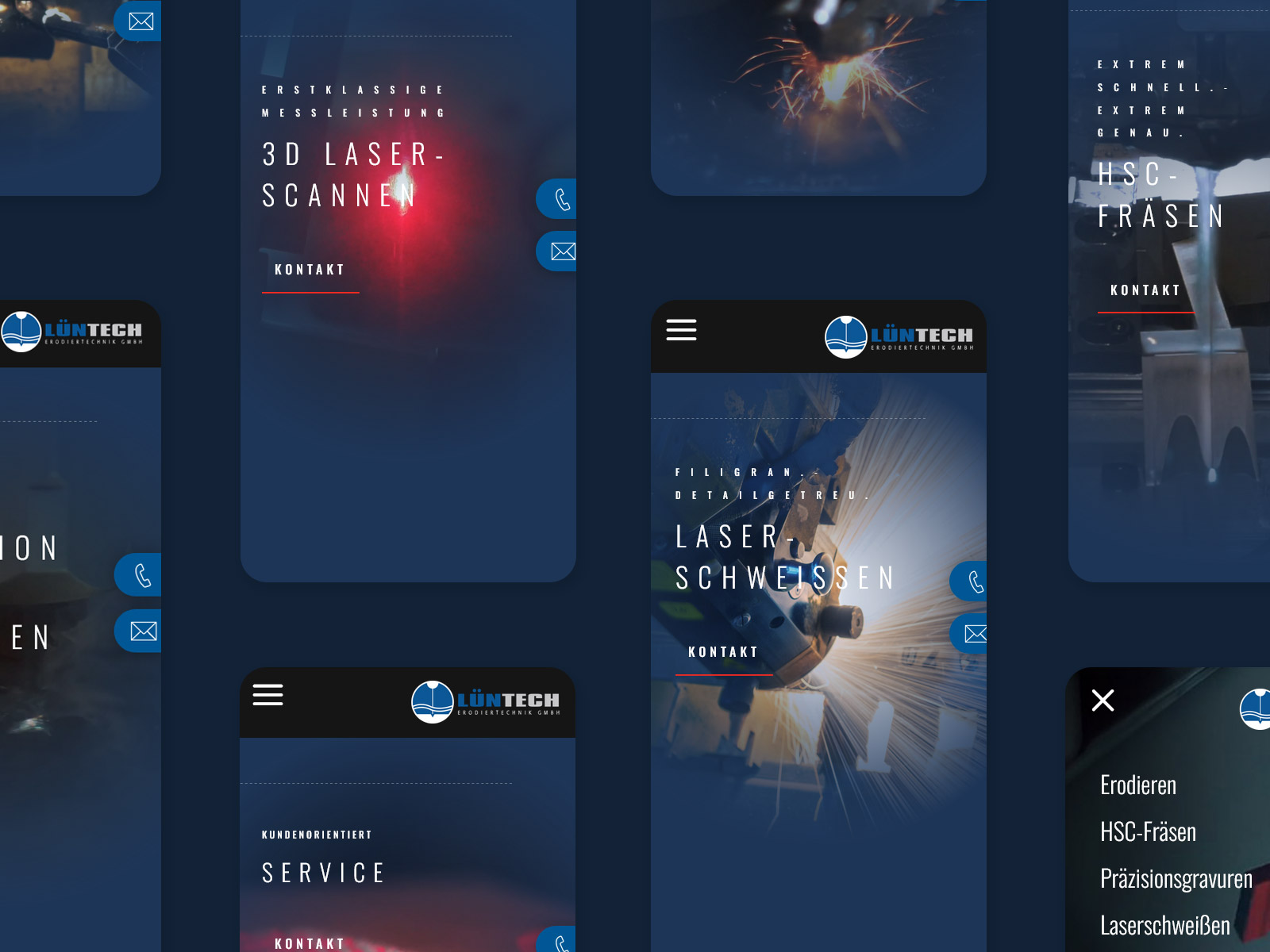 furore Webagentur und Werbeagentur, professionelle Webseite erstellt für Lüntech GmbH Erodiertechik Werther